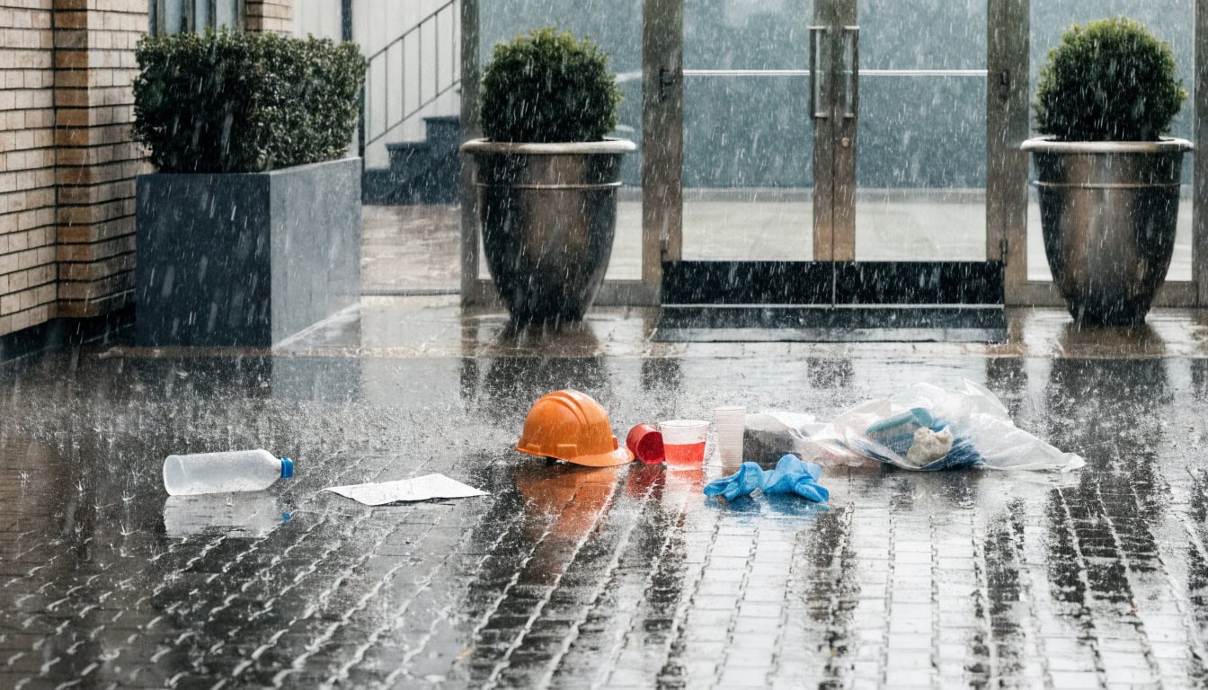 Commercial property showing third-party liability for workplace slip and fall accident in Michigan premises liability case