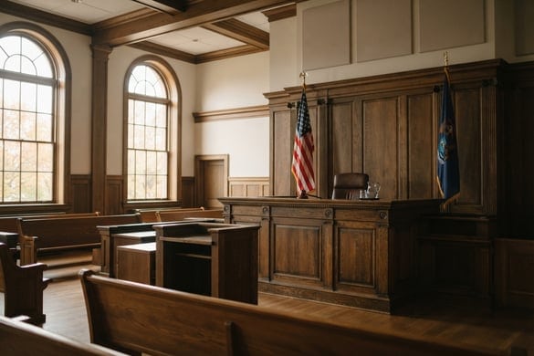 Michigan courtroom interior, representing personal injury protection benefit disputes