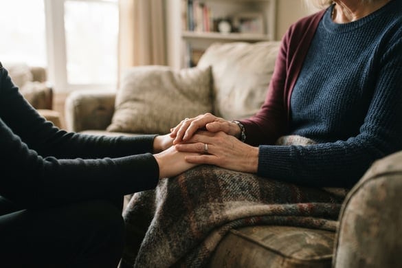 Comforting clasped hands, representing families pursuing a wrongful death claim